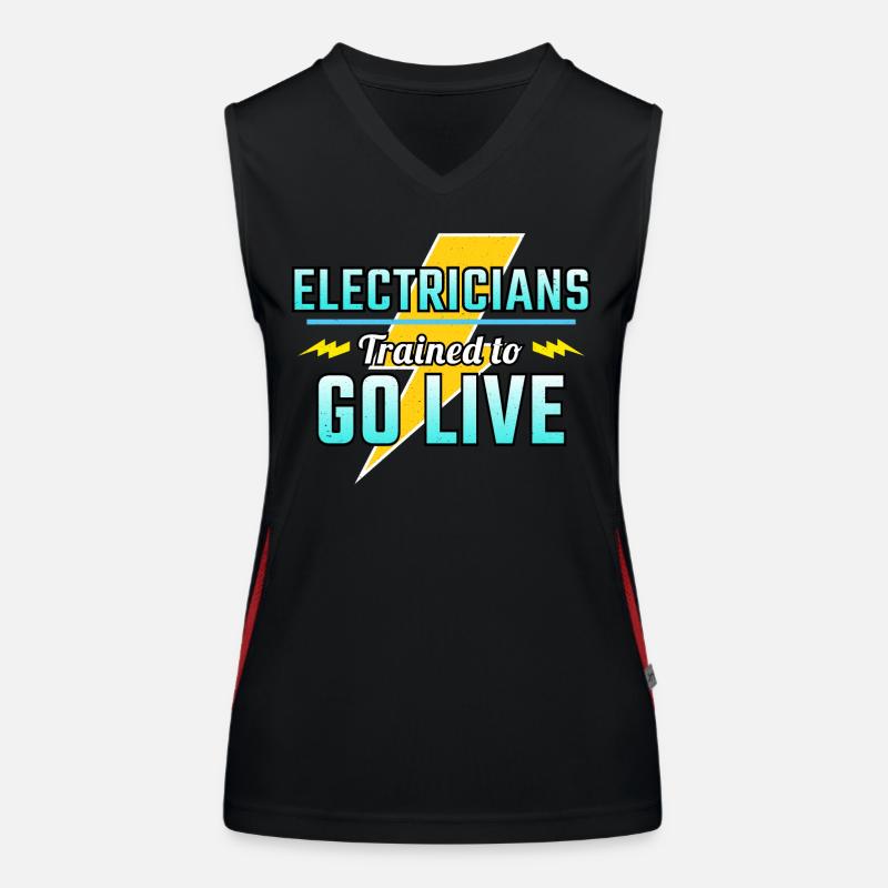 Electrician Humor Electrical Technician Engineer Women's Functional Contrast Tank Top