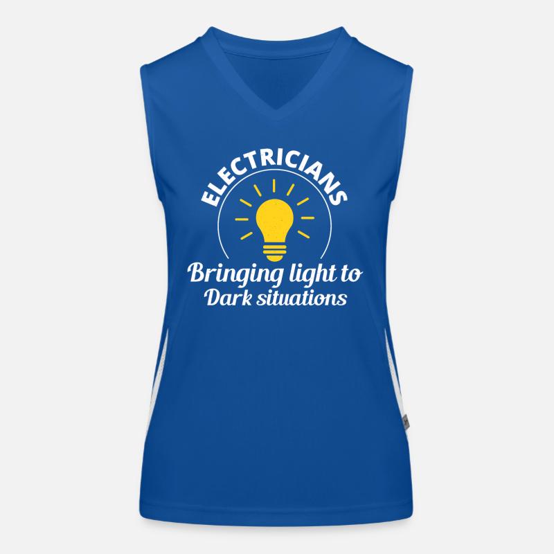 Electrician Humor Electrical Technician Engineer Women's Functional Contrast Tank Top