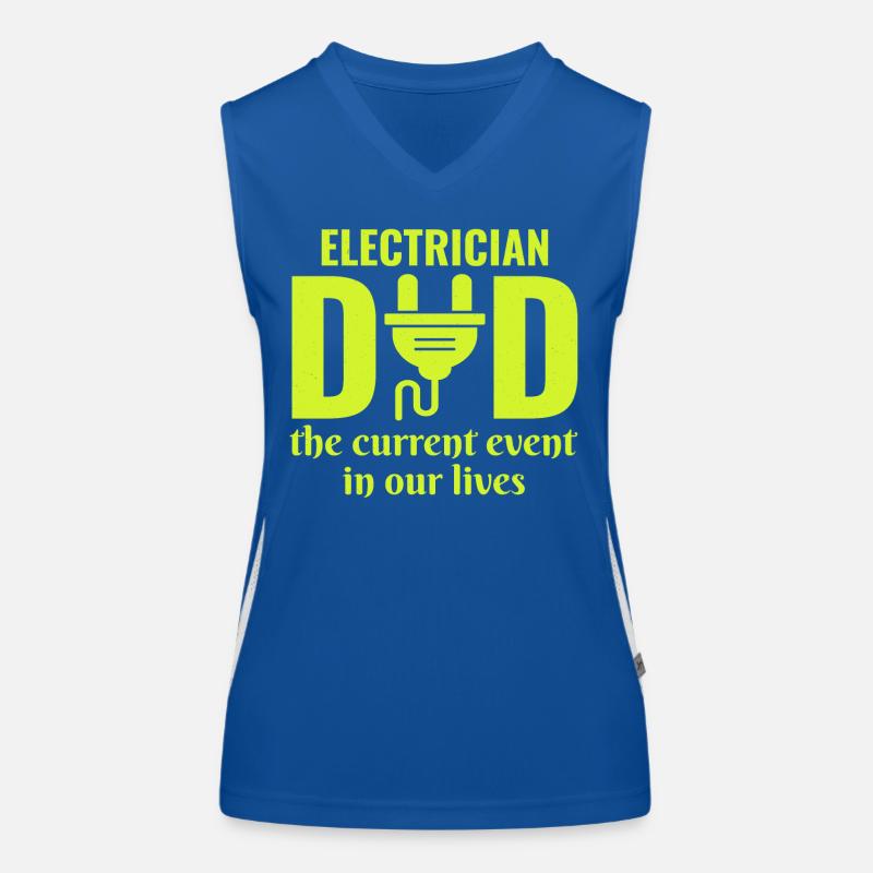 Electrician Dad Electrical Technician Fathers day Women's Functional Contrast Tank Top