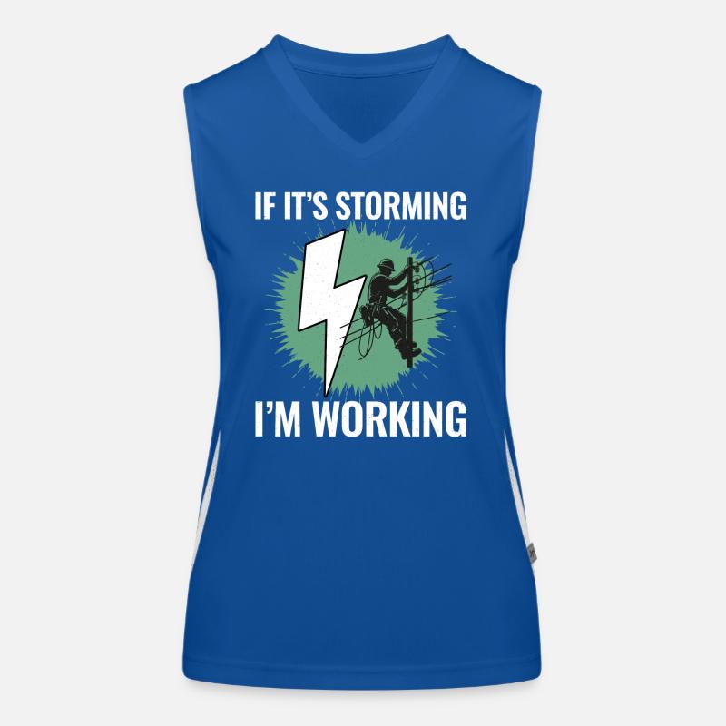 Lineman Storm Work Brave Dedicated Hero Women's Functional Contrast Tank Top