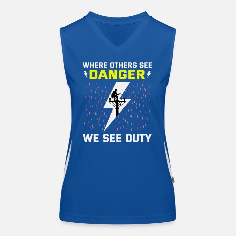 Joueur de ligne Danger Brave Héros dévoué Débardeur respirant contrasté Femme