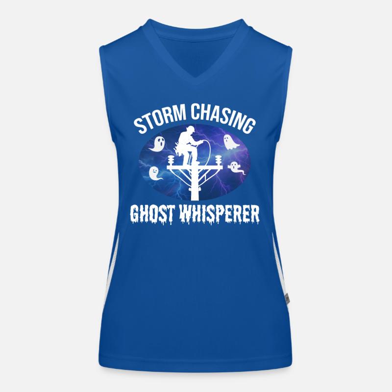 Storm Chasing Ghost Whisperer – Lineman Halloween Women's Functional Contrast Tank Top