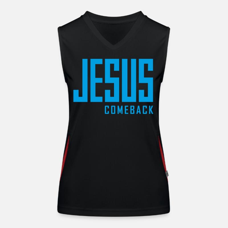 Jesus Comeback – Dein Glaubens-Statement! Funktionelles Kontrast-Tank Top für Frauen