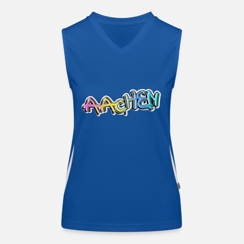 Aachen Germany City Graffiti Spray Sprayer Women's Functional Contrast Tank Top