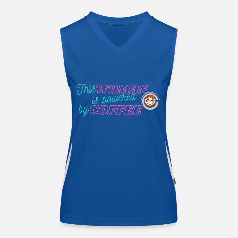 Diese Frau wird von Kaffee angetrieben Funktionelles Kontrast-Tank Top für Frauen