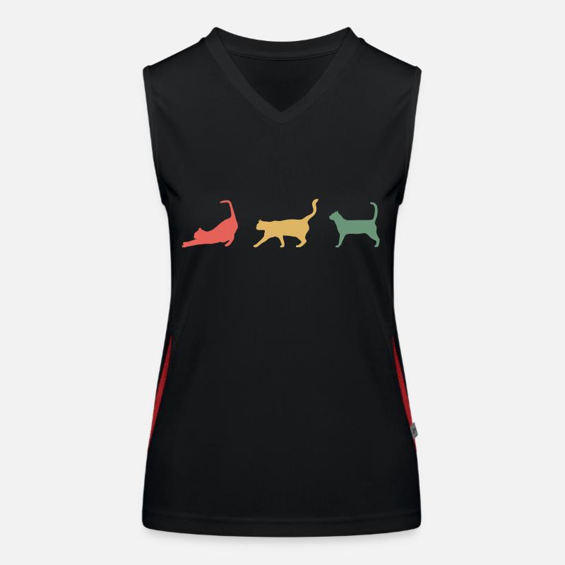 Katze Retro Haustier Geschenk Funktionelles Kontrast-Tank Top für Frauen