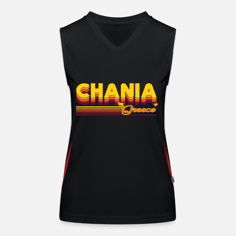 Chania: Mediterranean retro design Women's Functional Contrast Tank Top