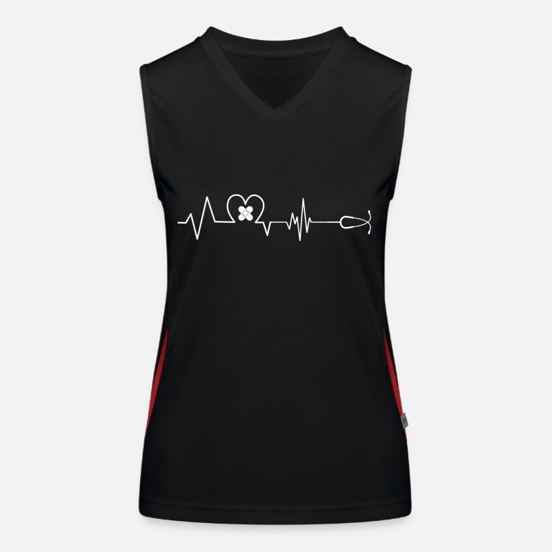 Nurse Heartbeat Stethoscope Gift Women's Functional Contrast Tank Top