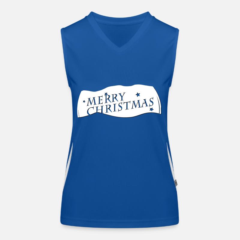 Merry Christmas Die Cut VECTORGRAPHIC Women's Functional Contrast Tank Top