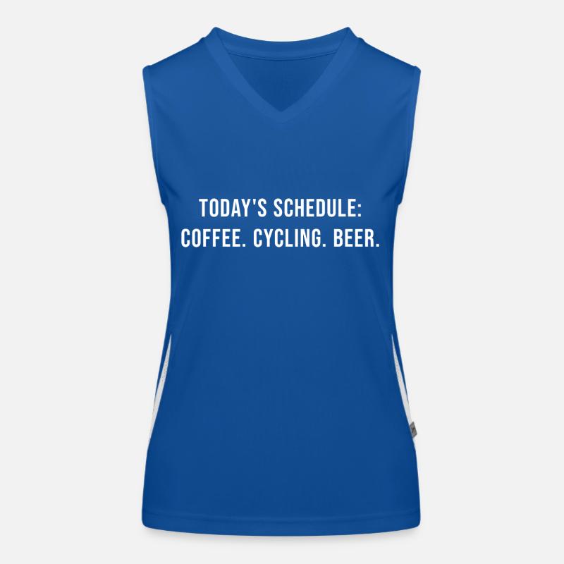 Today's program - coffee, cycling and beer Women's Functional Contrast Tank Top
