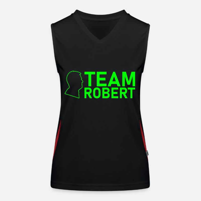 Équipe Robert Kopf Vert fluorescent Débardeur respirant contrasté Femme