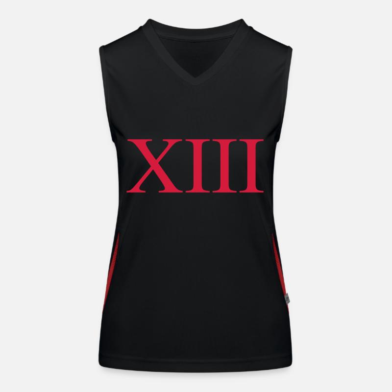 13 - Women's Functional Contrast Tank Top - black/red