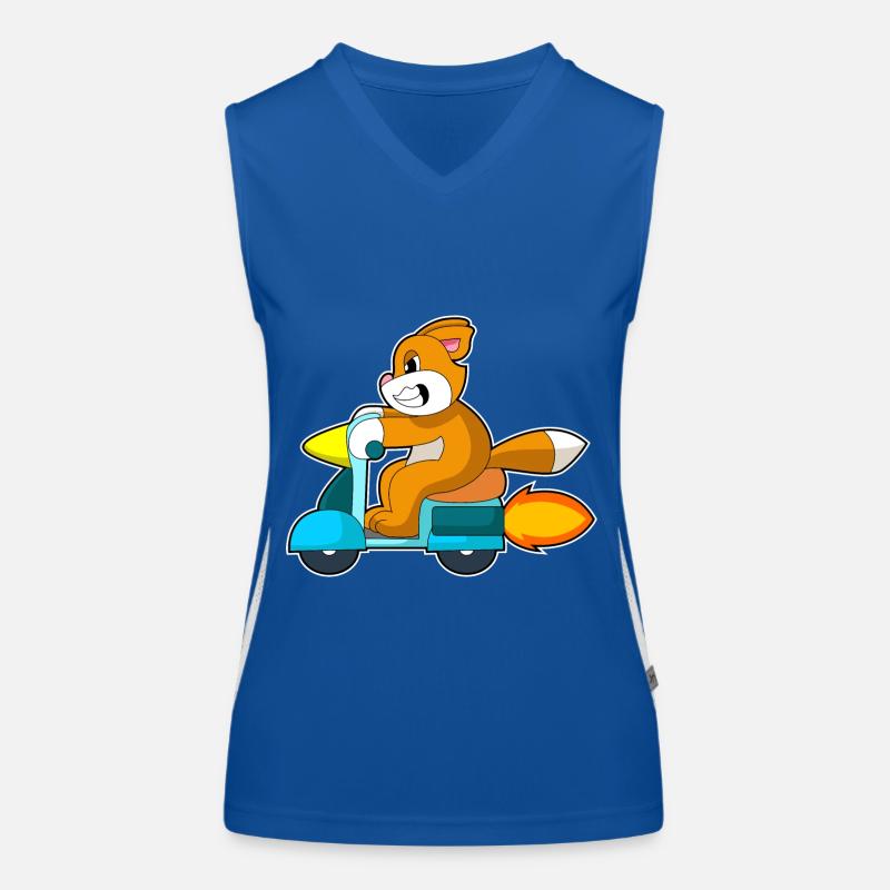 Katze Motorroller Funktionelles Kontrast-Tank Top für Frauen