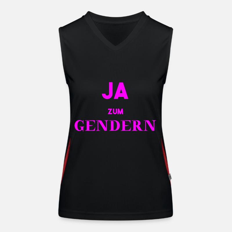 Ja zum Gendern Geschenkidee Pro Gendern Feminismus Funktionelles Kontrast-Tank Top für Frauen