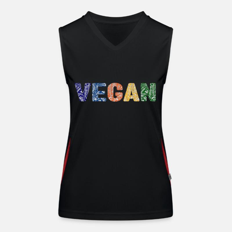 Vegan pattern - couleurs primaires Débardeur respirant contrasté Femme
