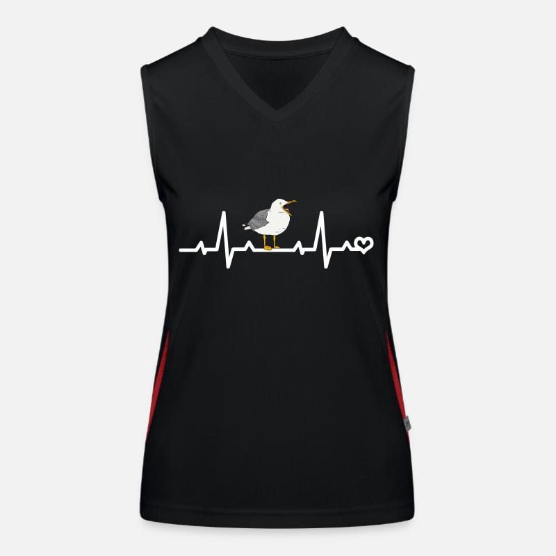 Möwe Herzfrequenz EKG Funktionelles Kontrast-Tank Top für Frauen