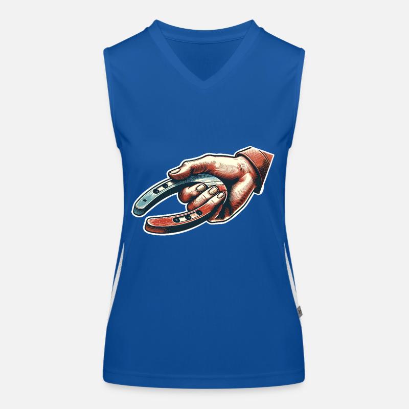 Hufeisenwerfen Horseshoe Pitching Funktionelles Kontrast-Tank Top für Frauen