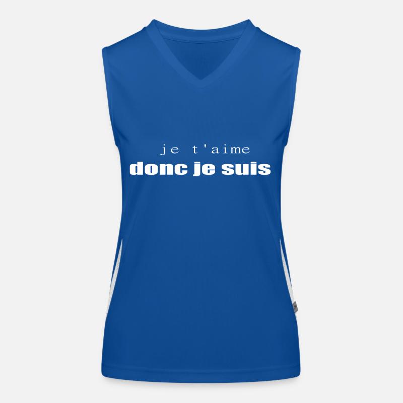 Tshirt Saint Valentin Je T’aime Donc Je Suis Débardeur respirant contrasté Femme