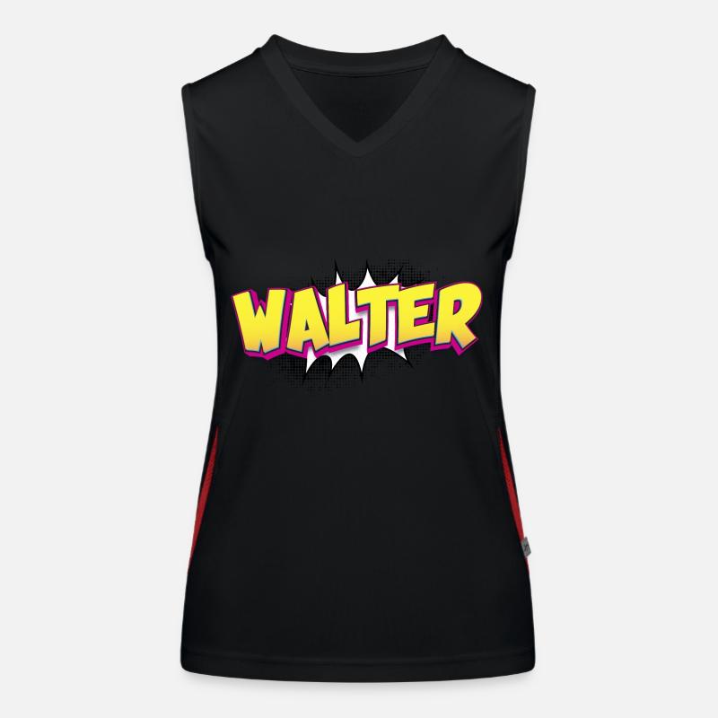 Walter Custom Name Comic Book Style Pop Art, Women's Functional Contrast Tank Top