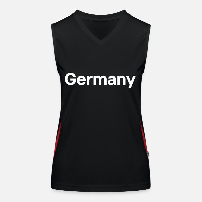 Germany - Women's Functional Contrast Tank Top - black/red