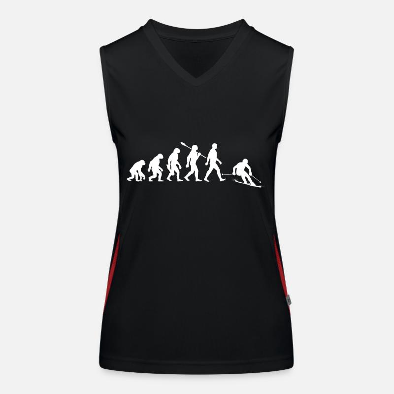 Evolution Ski - Skifahrer - Wintersport Funktionelles Kontrast-Tank Top für Frauen