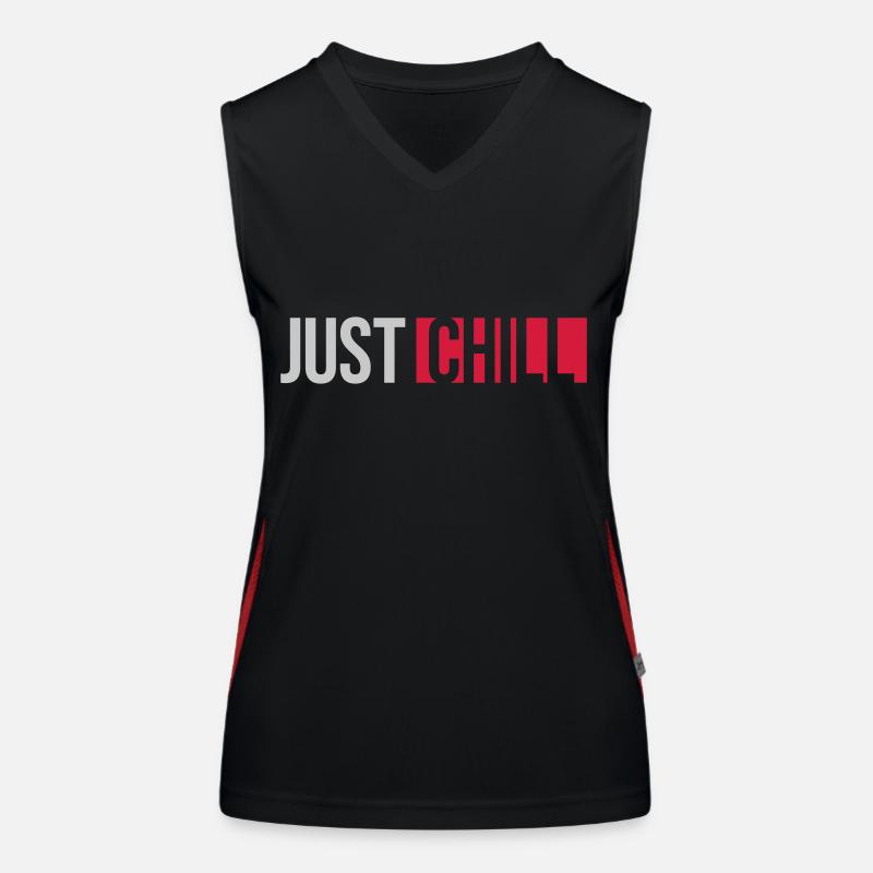 Just Chill Text Logo Débardeur respirant contrasté Femme