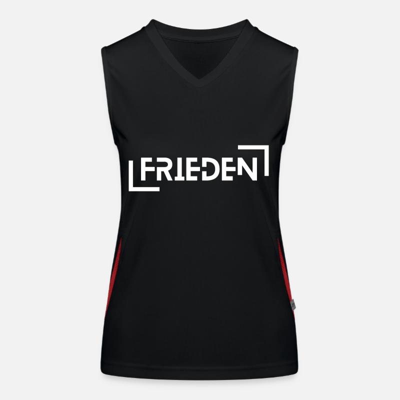 Frieden Kein Krieg Kein Hass Funktionelles Kontrast-Tank Top für Frauen