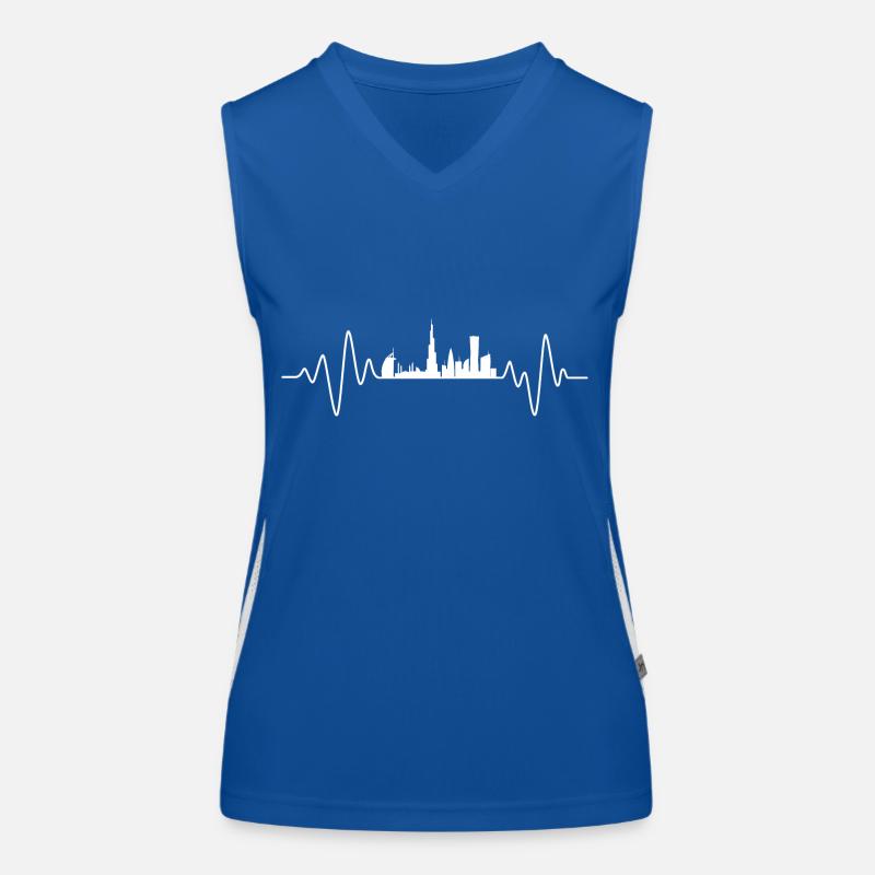 Dubai Herzschlag Skyline Dubai Funktionelles Kontrast-Tank Top für Frauen