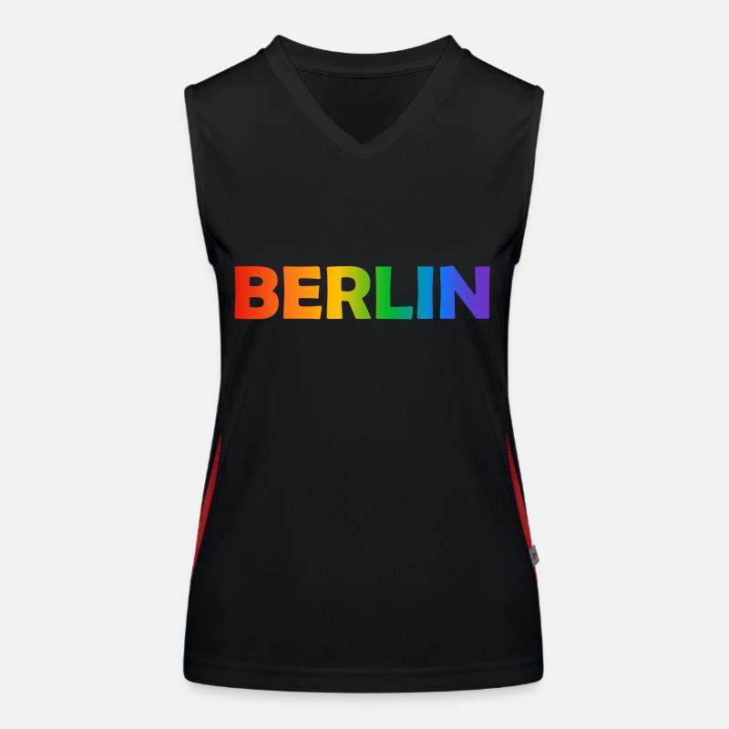 Texte arc-en-ciel de Berlin Débardeur respirant contrasté Femme