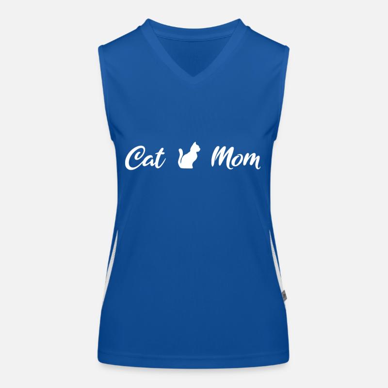 Cat Mom White Funktionelles Kontrast-Tank Top für Frauen