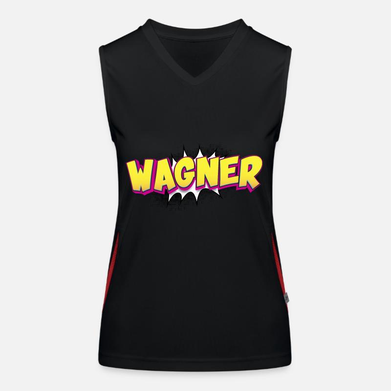 Wagner Custom Name Comic Book Style Pop Art, Funktionelles Kontrast-Tank Top für Frauen