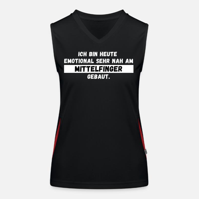 Ich bin heute emotional nah am Mittelfinger gebaut Funktionelles Kontrast-Tank Top für Frauen