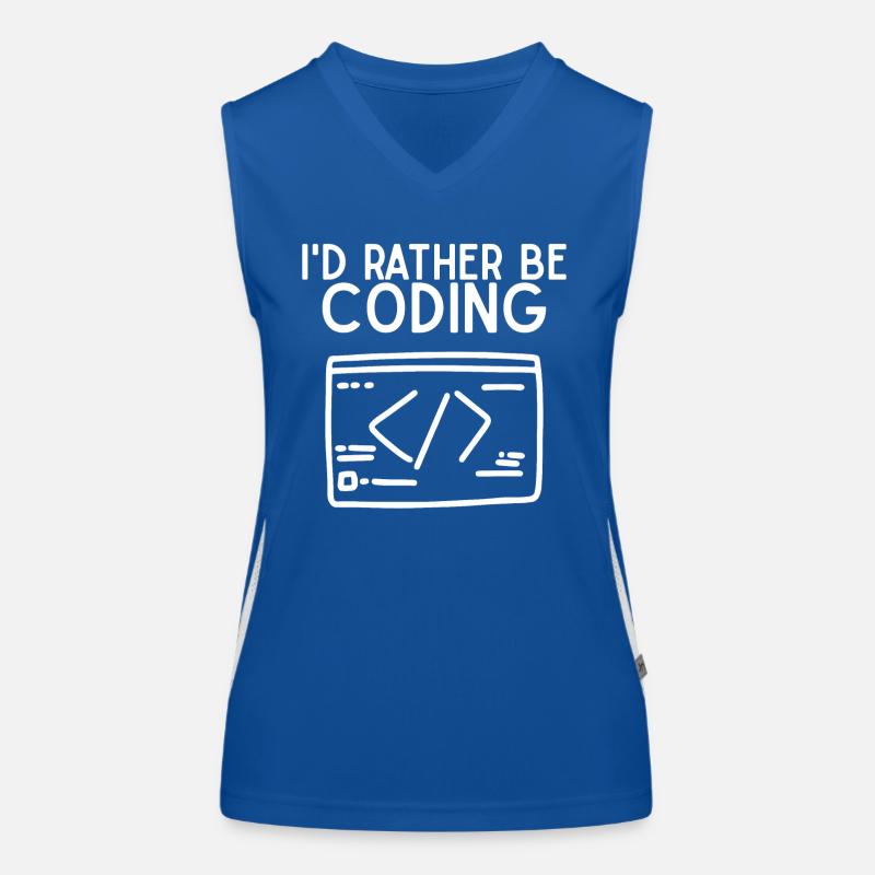 Id Rather Be Coding Women's Functional Contrast Tank Top