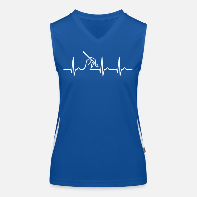 ECG Curve - Heart Curve - Painter - Artist Women's Functional Contrast Tank Top