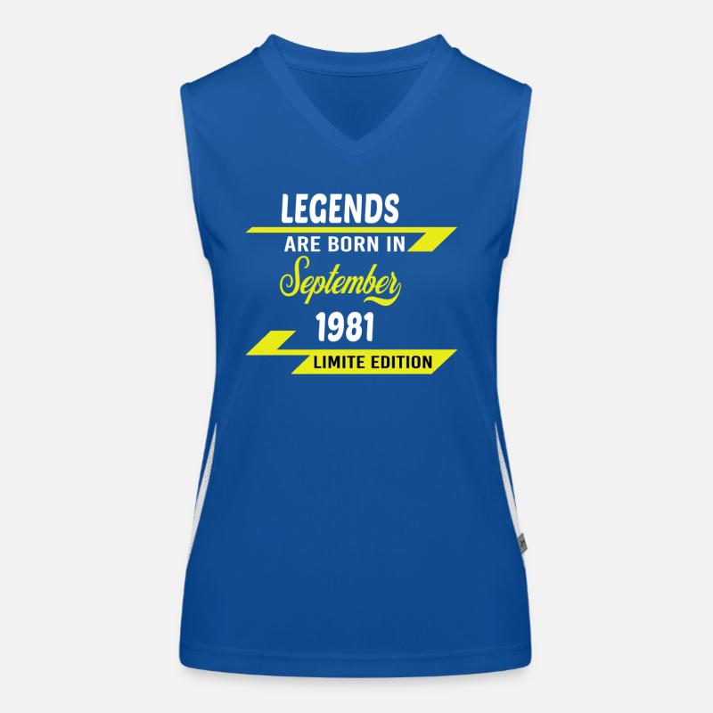 LEGENDS ARE BORN IN 1981 GEBURTSTAGSGESCHENK Funktionelles Kontrast-Tank Top für Frauen