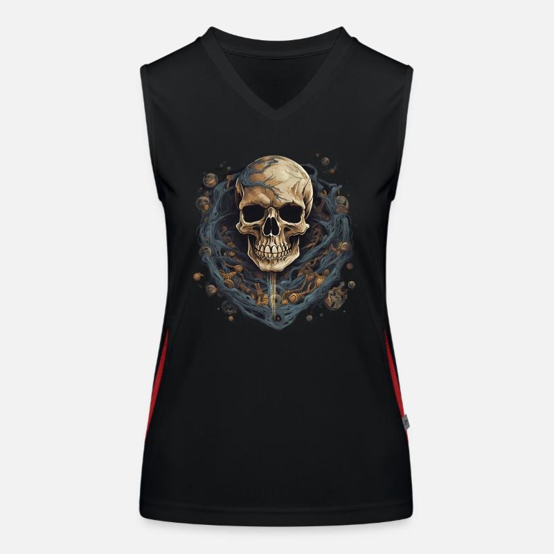 Skelett Halloween Süßes oder Saueres Verkleidung Funktionelles Kontrast-Tank Top für Frauen