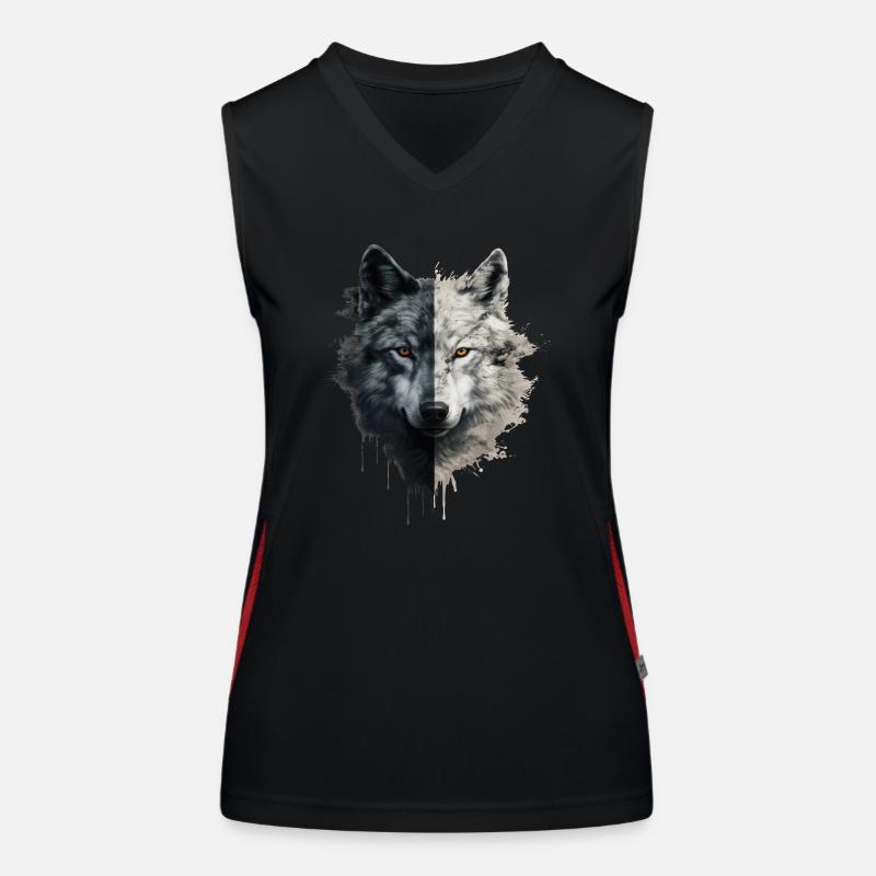Wolf Funktionelles Kontrast-Tank Top für Frauen