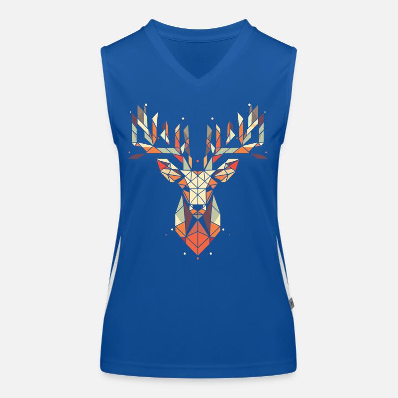 Bois de cerf vecteur polygone logo Débardeur respirant contrasté Femme