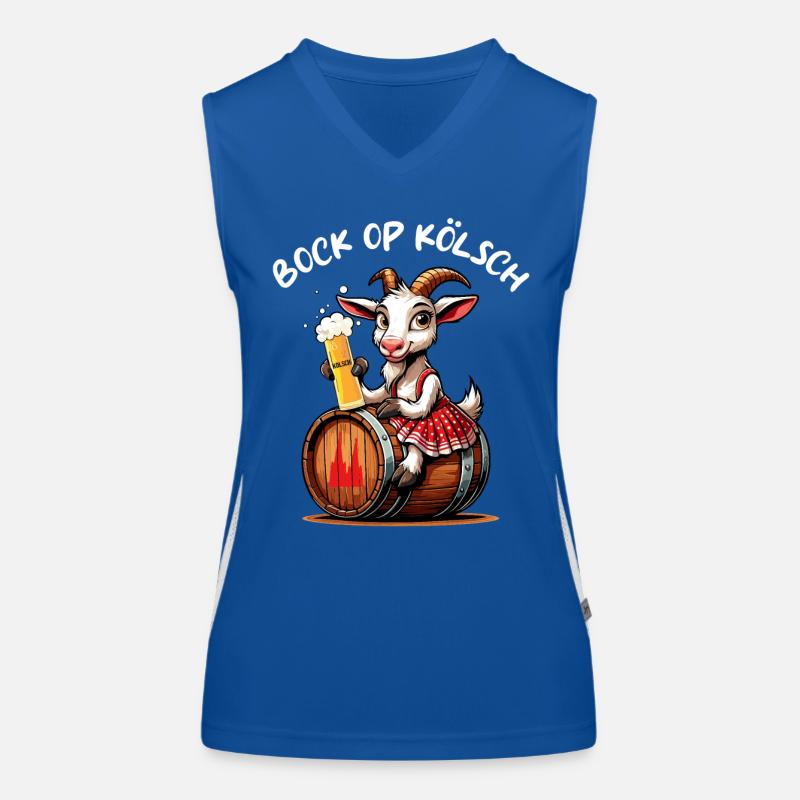 Ziege hat Bock op Kölsch Köln Köbes Karneval Alaaf Funktionelles Kontrast-Tank Top für Frauen