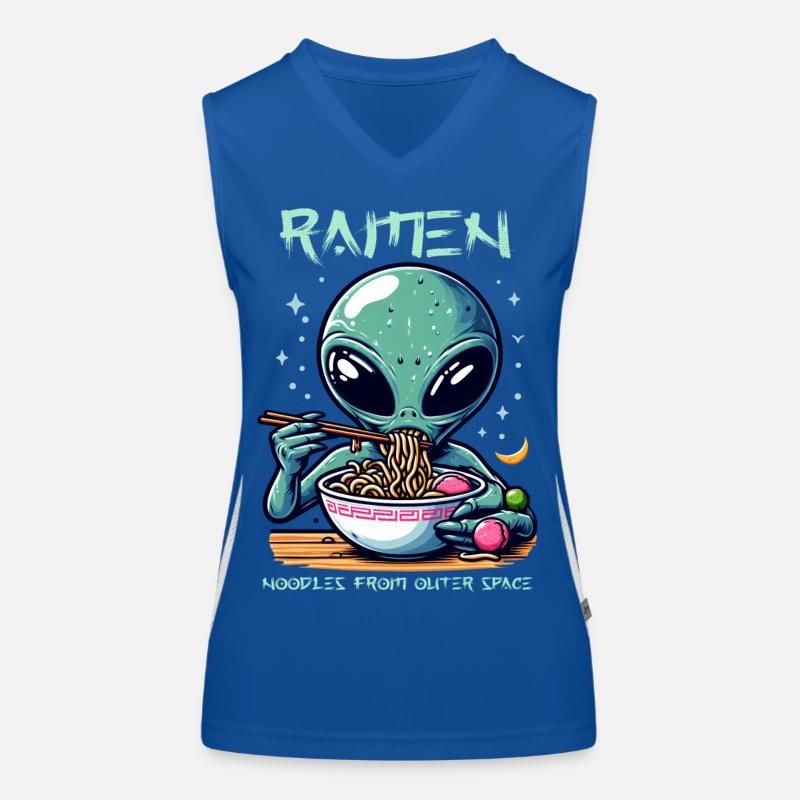 Outer Space Ramen Alien Noodles Women's Functional Contrast Tank Top