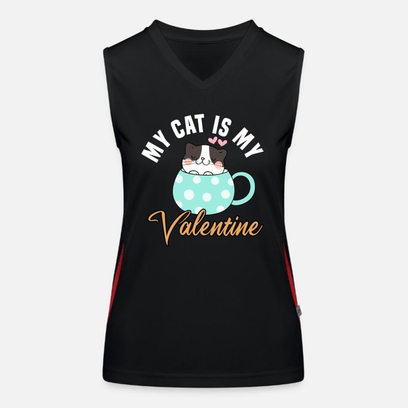 Mon chat est mon Valentin Débardeur respirant contrasté Femme
