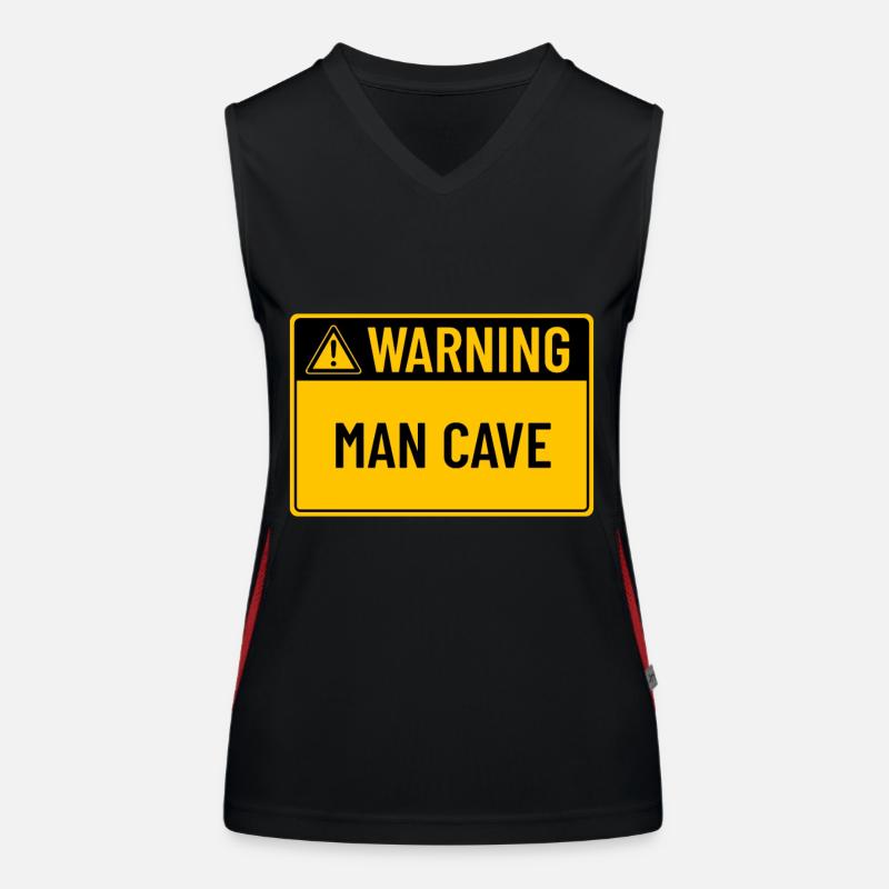 Warning: Man Cave Women's Functional Contrast Tank Top
