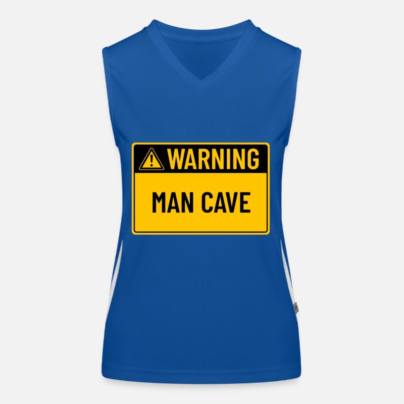 Warnung: Man Cave Funktionelles Kontrast-Tank Top für Frauen