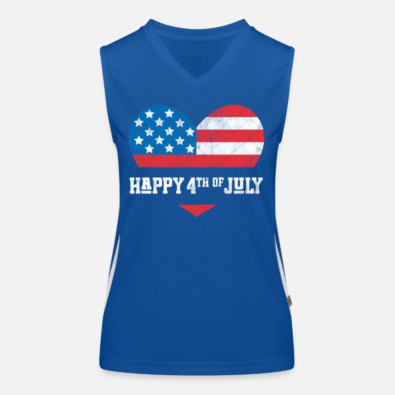 Frohen 4. Juli Funktionelles Kontrast-Tank Top für Frauen