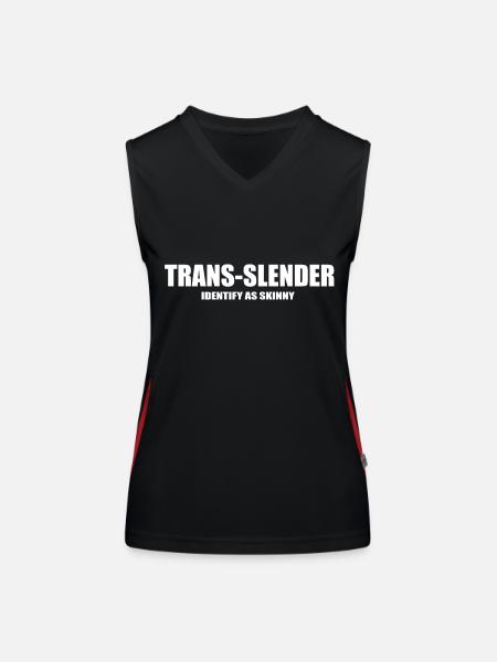 trans slender funny quote - Women's Functional Contrast Tank Top - black/red - Front