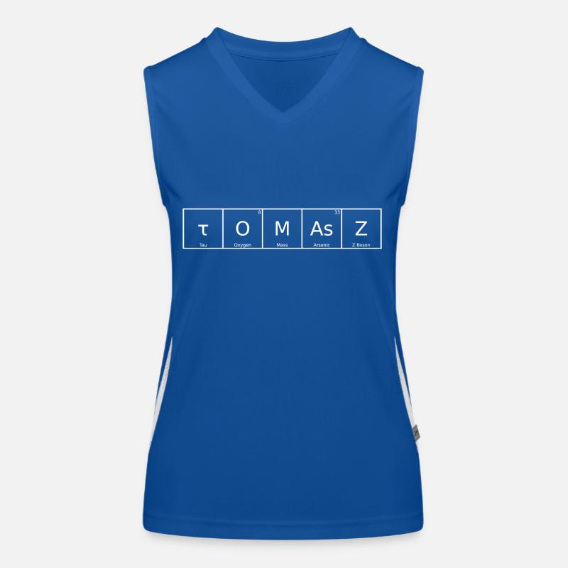 Tomasz Name Vorname Chemie Periodensystem Elemente Funktionelles Kontrast-Tank Top für Frauen