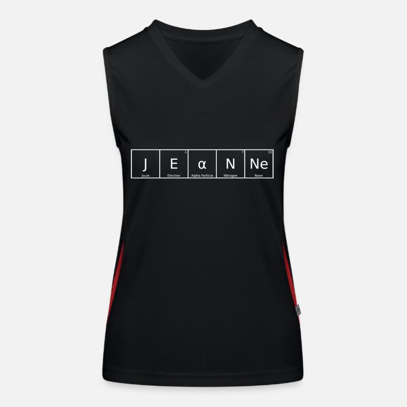 Jeanne Surname First name Chemistry Periodic Table Elements Women's Functional Contrast Tank Top