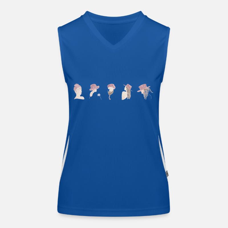 Boho Line Art Design, série « Faces » Débardeur respirant contrasté Femme