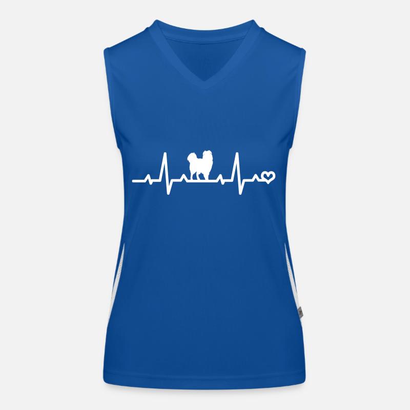 Australien Shepherd Herzfrequenz Herzschlag EKG Funktionelles Kontrast-Tank Top für Frauen