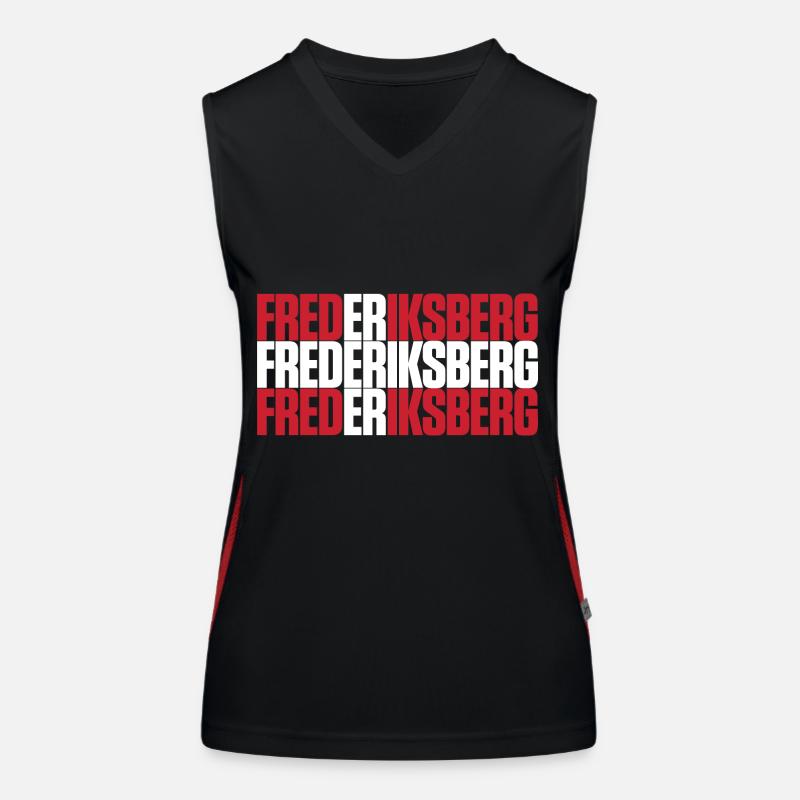 Frederiksberg Denmark Flag Women's Functional Contrast Tank Top